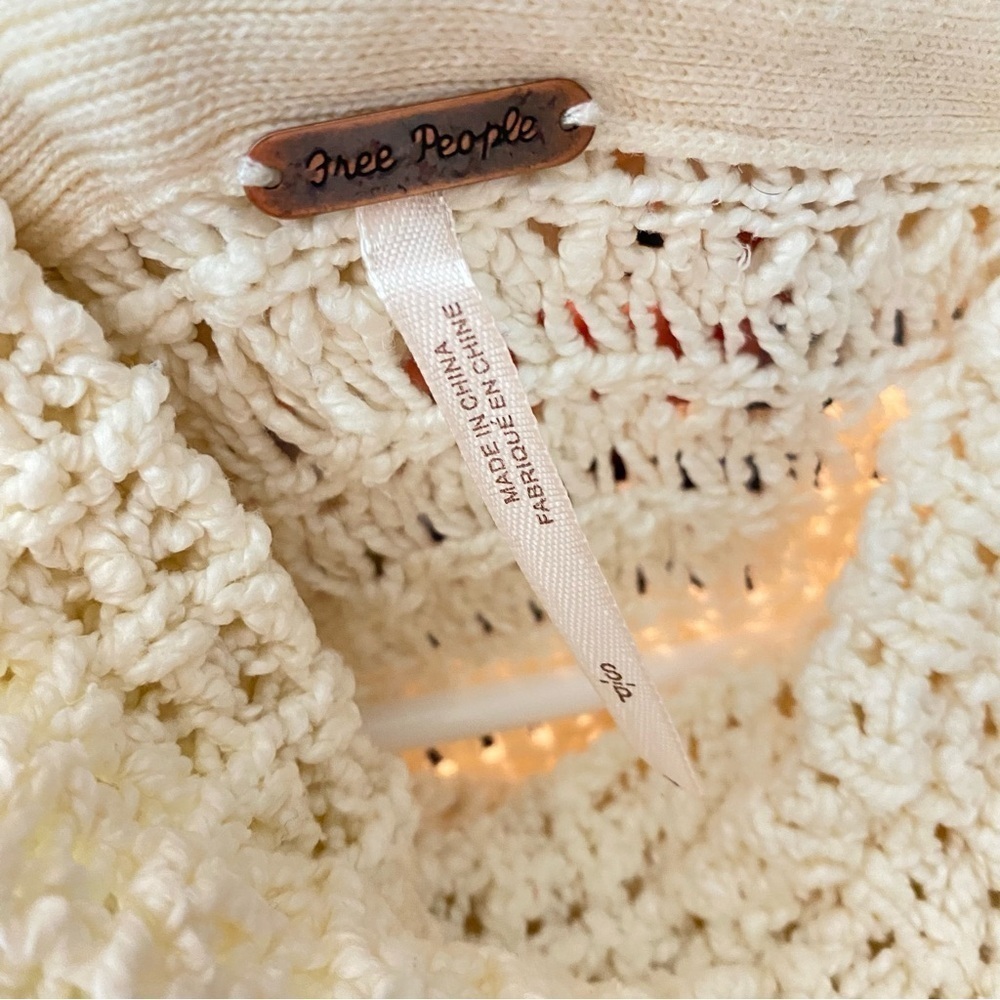 Free People Sweater Womens Size Small Skyscraper Sleeveless Turtleneck Cream - Picture 5 of 13